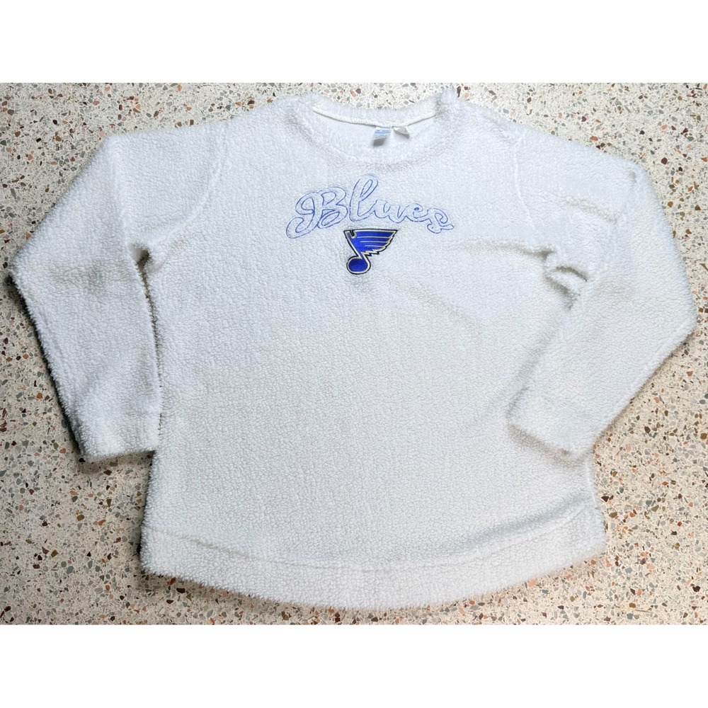 Liv Casual NHL Women's St. Louis Blues Embroidered Sherpa Sweatshirt Size XXL